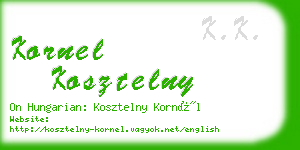 kornel kosztelny business card